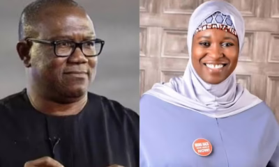 Two people smiling in formal attire.