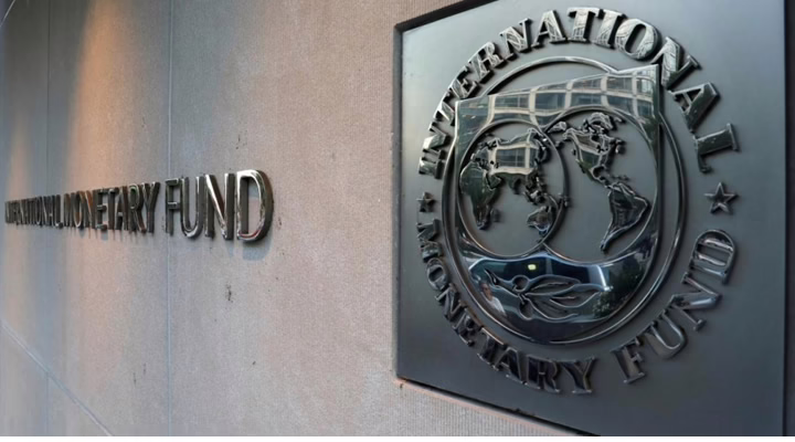 International Monetary Fund building sign.